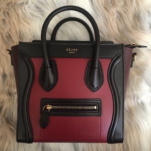 Celine Satin Smooth Calfskin Nano Tricolor Luggage  in Orchid